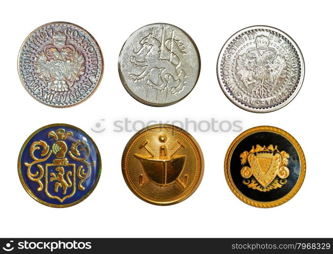 Various metal buttons