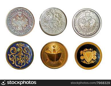 Various metal buttons