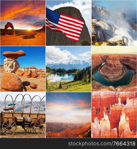 Various natural landscapes in USA, big landscapes collection 