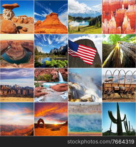 Various natural landscapes in USA, big landscapes collection