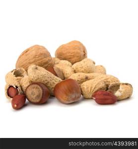 Various nuts mix isolated on white background