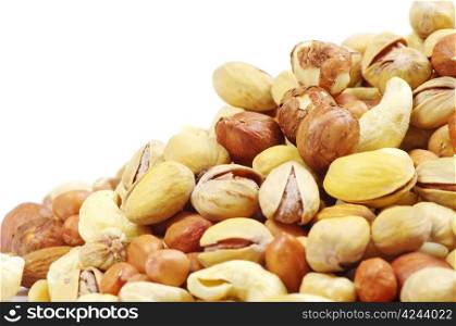 various nuts on a background