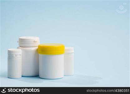 various plastic bottles pills