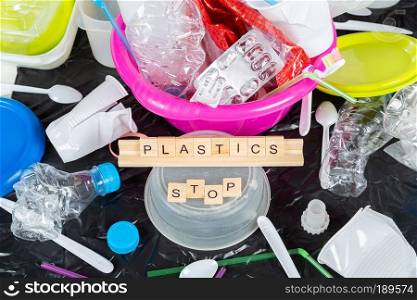 Various plastics and plastic containers for recycling