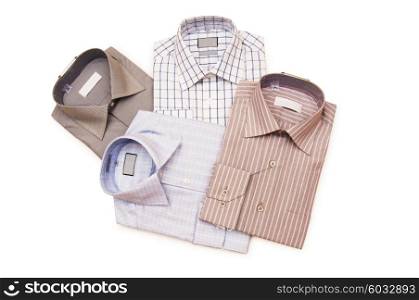 Various shirts isolated on the white background