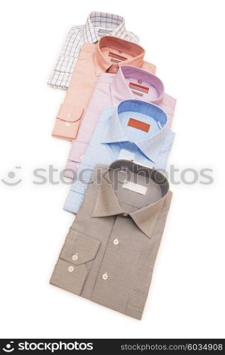 Various shirts isolated on the white background