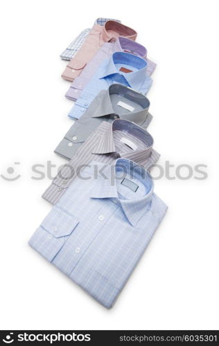 Various shirts isolated on the white background