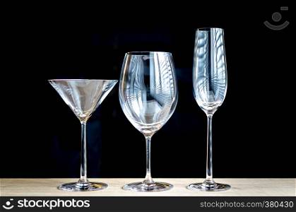 Various types of wine glasses