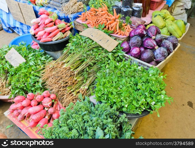 Various vegetables in fresh market