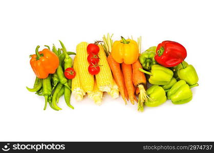 Various vegetables isolated on the white background