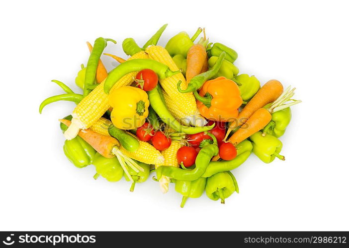 Various vegetables isolated on the white background