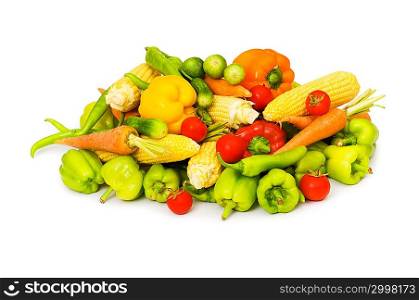 Various vegetables isolated on the white background