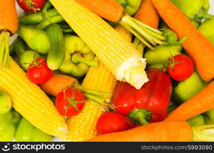 Various vegetables isolated on the white background