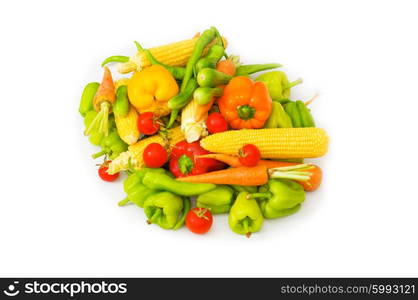 Various vegetables isolated on the white background