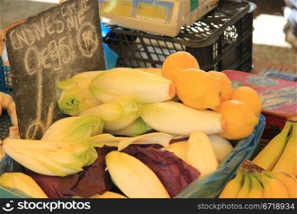 Various vegetables on a local french market