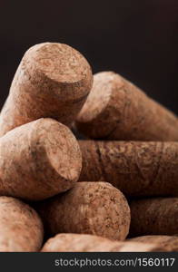 Various wine and champagne corks. Close up