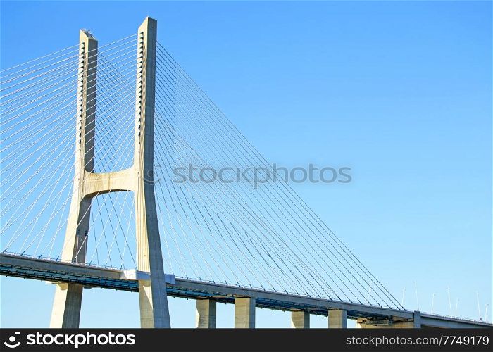 Vasco da Gama Bridge in Lisbon Portugal