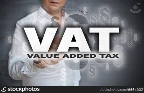 VAT is shown by man concept.. VAT is shown by man concept