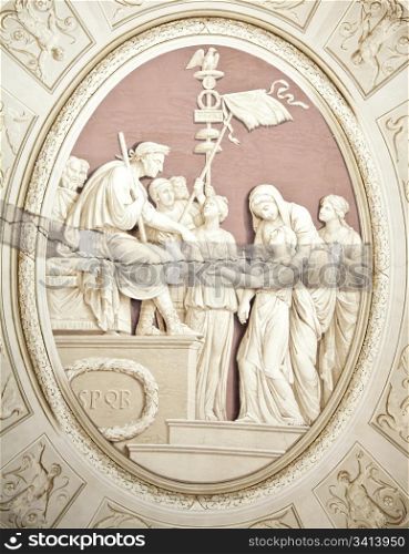 Vatican Museums, Rome, Italy: example of painting restoration technique