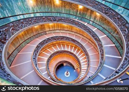 Vatican vortex stairs colorful view from above, Holy See