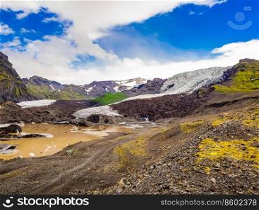 Vatnajokull Glacier lanscape at Vatnajokull National Park in Iceland