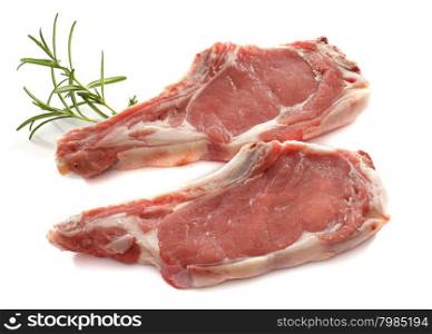 veal meat chop in front of white background