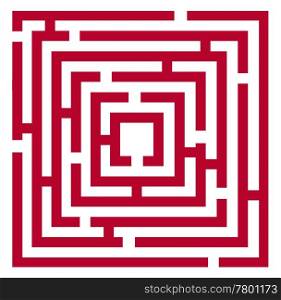 Vector 2d red maze. Vector maze