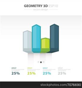 Vector 3d arrows infographic. Template for diagram, graph, presentation and chart. Business concept
