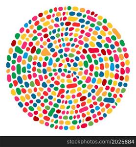 vector abstract colorful mosaic round pattern. pebble stone mosaic circle background