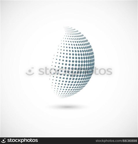 Vector abstract dotted halftone planet.. Vector abstract dotted halftone planet