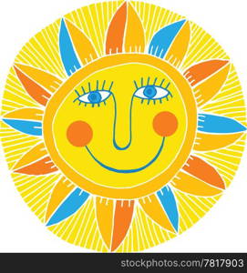 vector abstract smiling sun