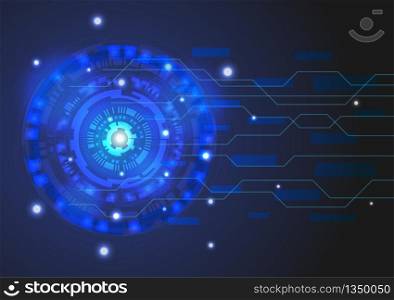 Vector Background of Technology Circles with Circuit Communication Line for Digital Technology Concept
