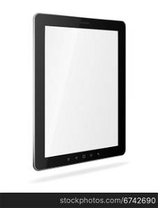 Vector black tablet pc on white background
