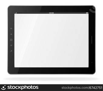 Vector black tablet pc on white background
