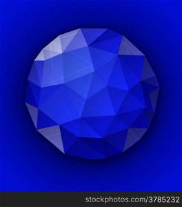 Vector blue triangular circle with polygonal surface and drop shadow&#xA;&#xA;