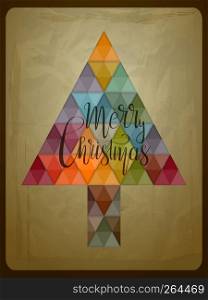 Vector christmas greeting card with fir tree and Christmas Greetins, eps 10 file with transparency effects