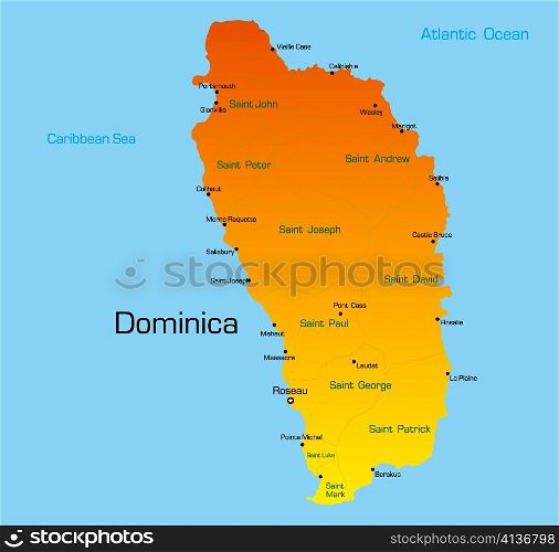 Vector color map of dominica country