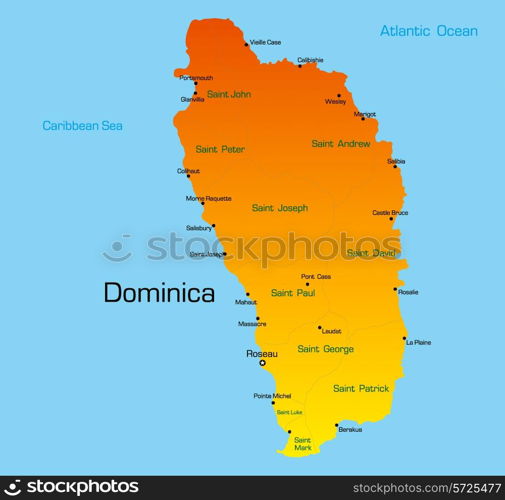 Vector color map of dominica country