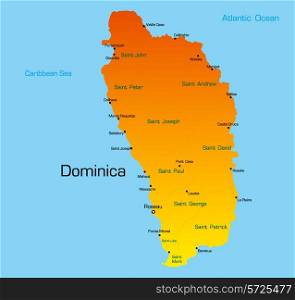 Vector color map of dominica country