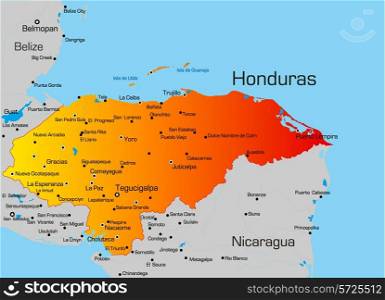 Vector color map of Honduras country