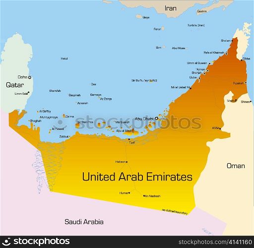 Vector color map of United Arab Emirates country