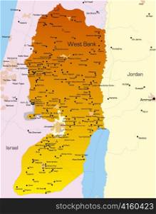 Vector color map of West Bank country