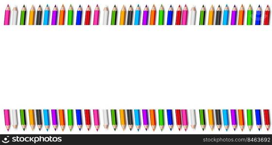vector colored pencil frame back to school 