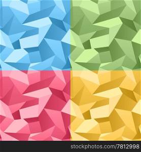 Vector Colored Seamless 3d Crumpled crystal abstract background
