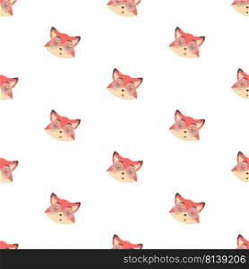 Vector cute cartoon fox pattern. 
