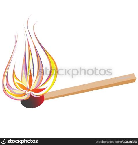 Vector flaming match