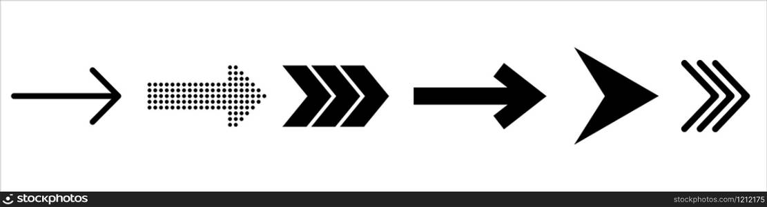 Vector flat design. Arrow pointer icon. Logo illustration.