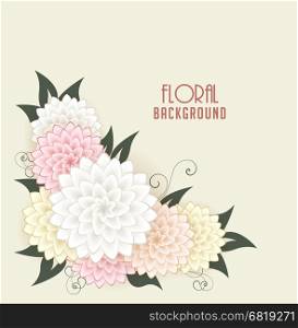 Vector Floral background, greeting cards with flowers