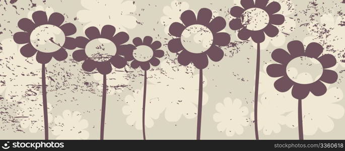 Vector floral grunge, background design