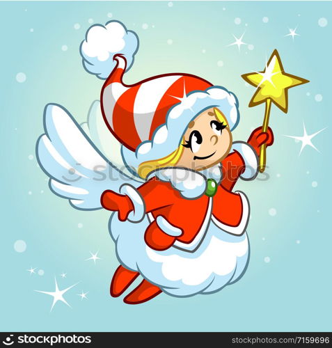 Vector illustration cute Christmas angel character